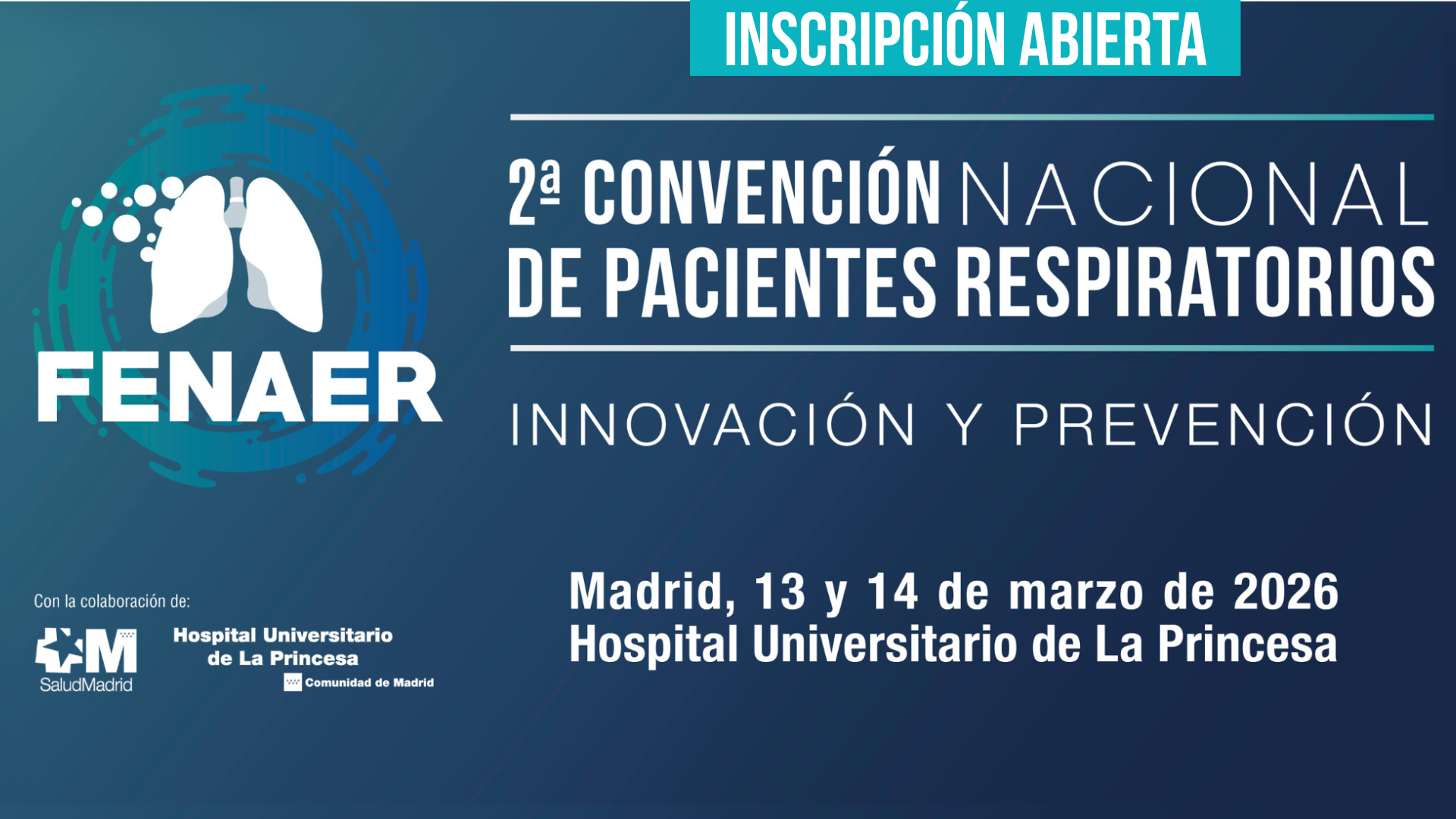 Abierta la inscripción para la II Convención Nacional de Pacientes Respiratorios